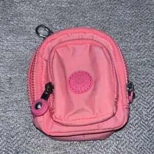 Kipling Small Pink Nylon Mini Pouch Coin Bag